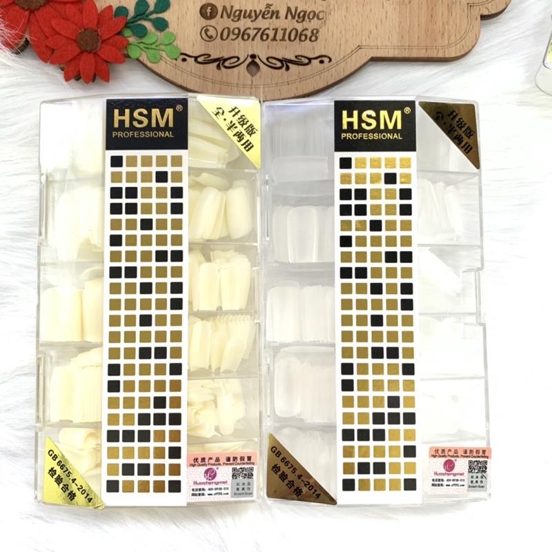 Móng úp hsm nhám phom vuông mã qr 500 móng hàng chuẩn loại 1