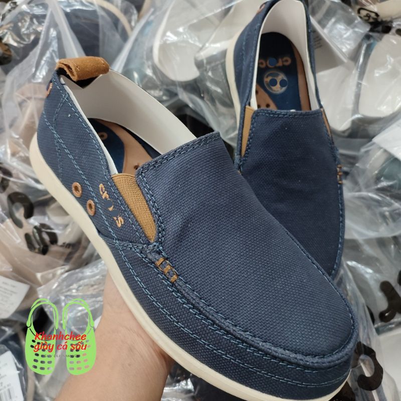 Giày vải cross walu accent loadfer cho nam chống hôi chân màu navy vàng nâu