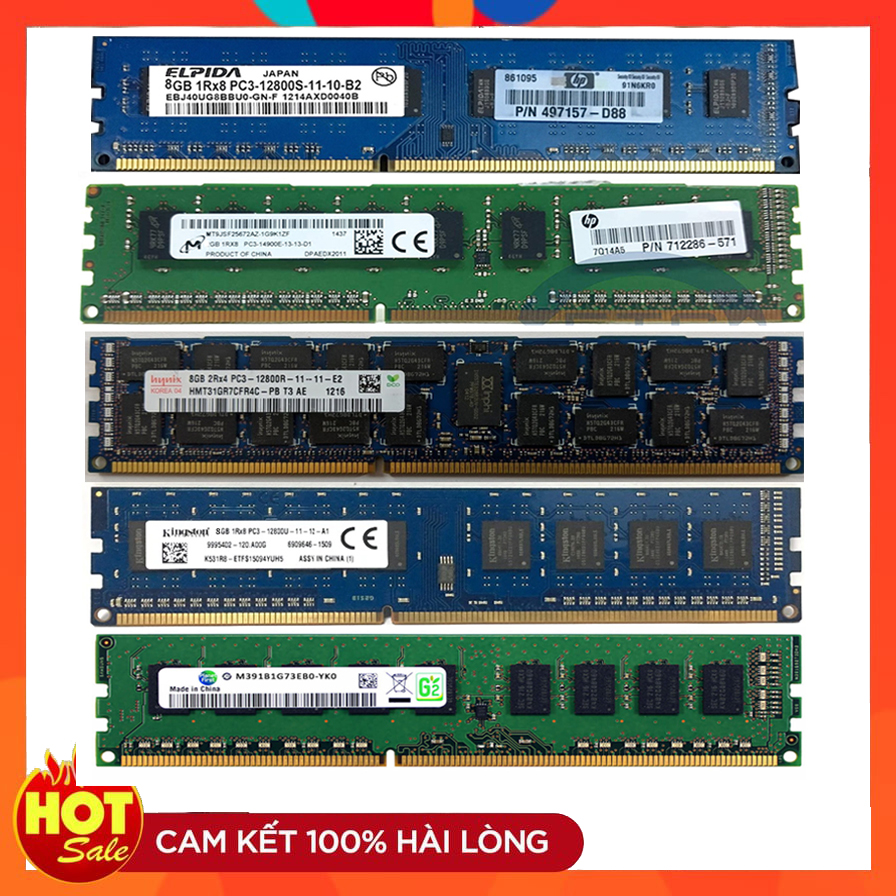 Ram máy tính để bàn DDR3 8GB Bus 1333 PC3 10600 Samsung Hynix Micron Elpida Kingston...
