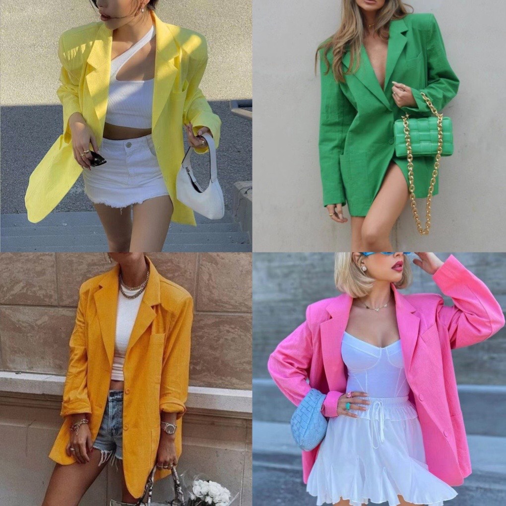 Blazer linen nữ blazer 1 lớp áo khoác vest linen style phong cách hàng cao cấp - bla22083 - blazersaigon
