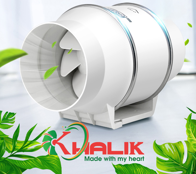 Combo 4 sản phẩm: Quạt nối ống, Ống bạc 9m, 2 Nắp che đường ống (phi 150mm)