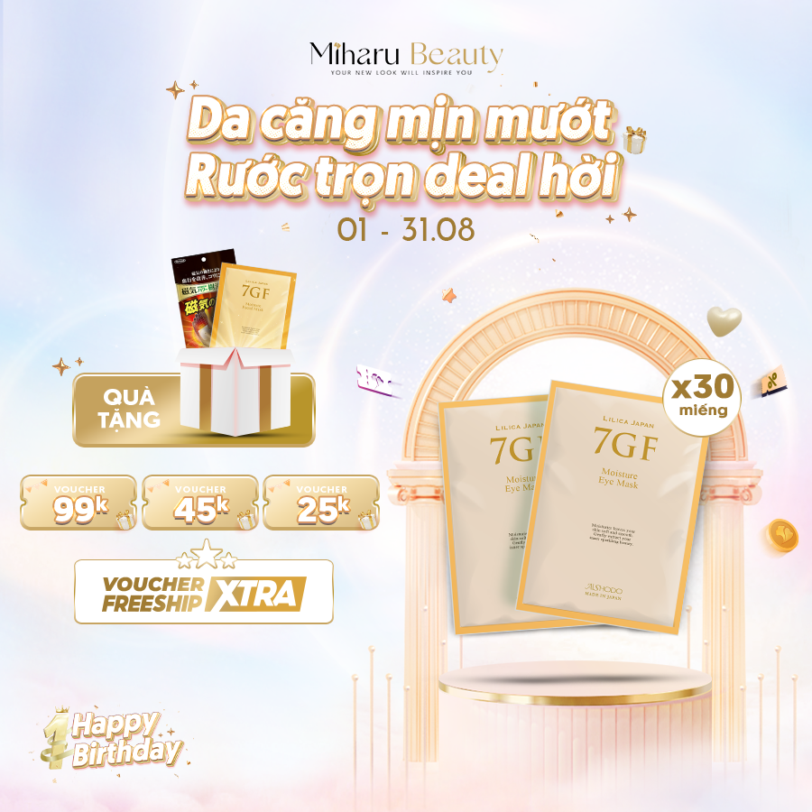 Mặt nạ mắt chống nhăn vùng da mắt tinh chất Peptide và Collagen - 7GF Moisture Eye Mask 4ml x 30 miếng