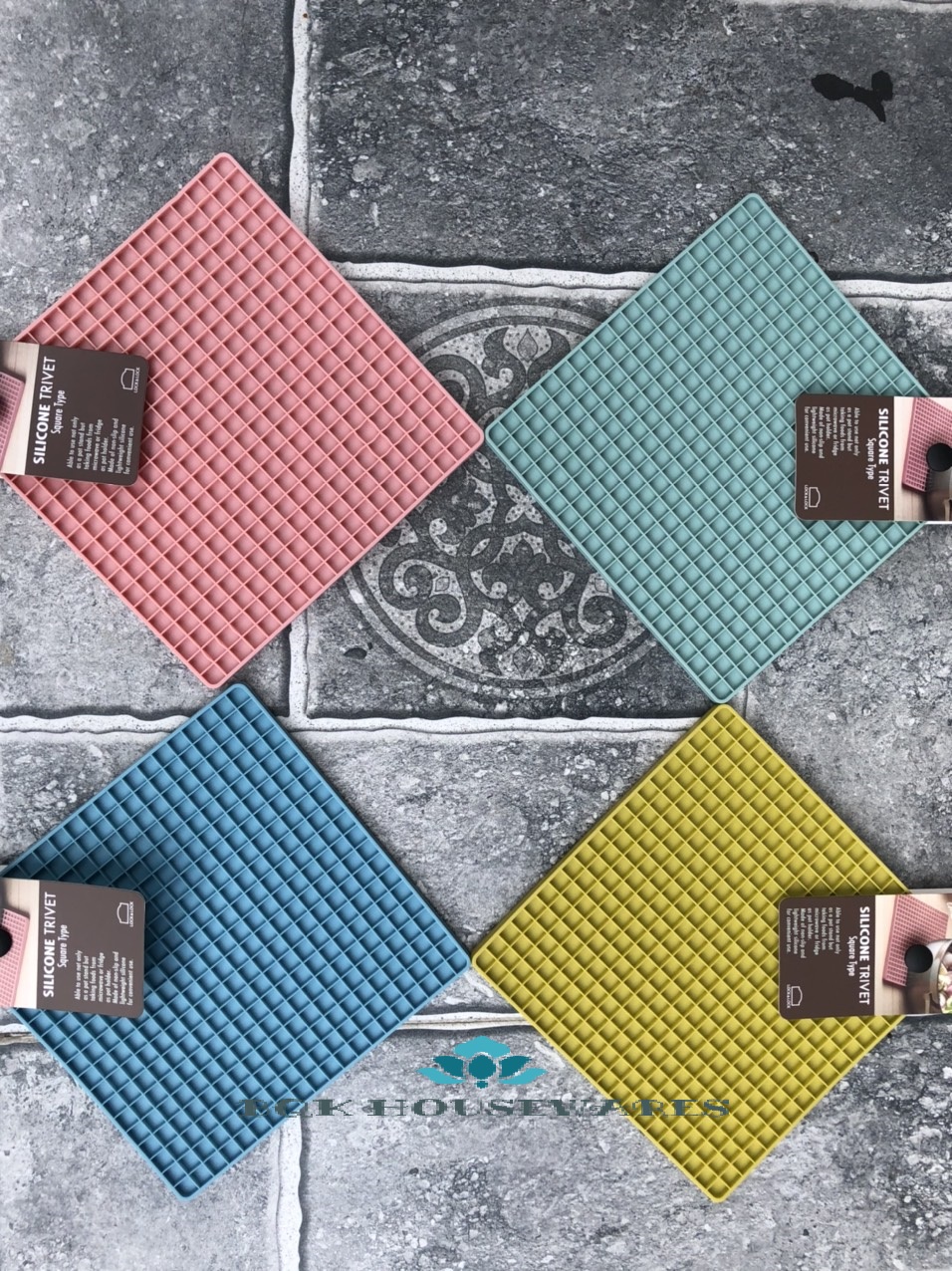 [HCM]Miếng lót nồi Lock&Lock bằng Silicone hình vuông kiểu tổ ong CKT219