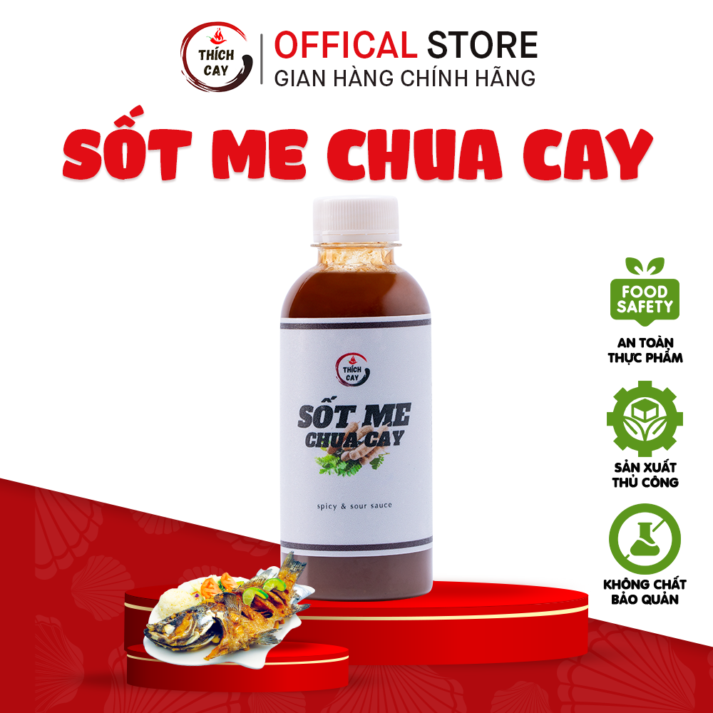 Sốt me chua cay Thích cay, xào cút lộn, ốc, hải sản 250ml