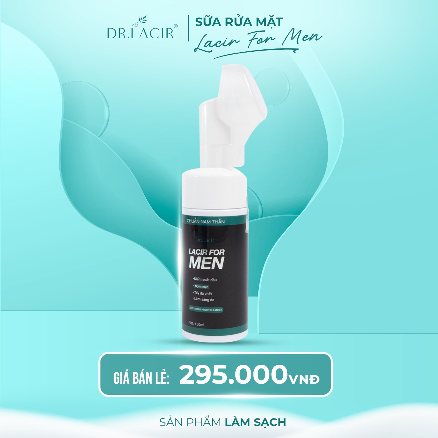 Sữa Rửa Mặt Dịu Nhẹ Dr Lacir  Dành Cho Da Nhạy Cảm 150ml - Đầu cọ sillicon sạch gấp 10 lần - 2