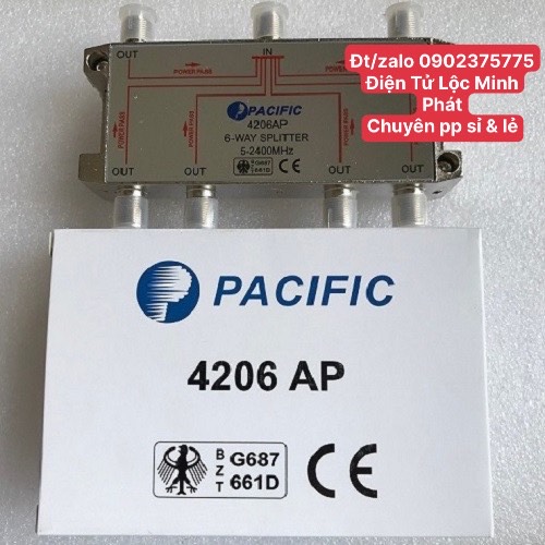 Bộ chia 6 đỏ pacific truyền hình cáp 4206ap