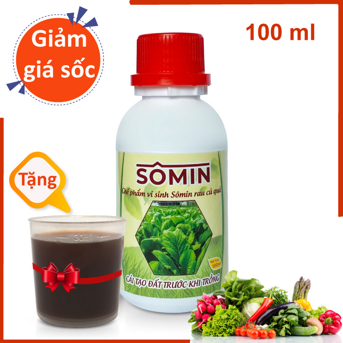 Chế phẩm vi sinh Sômin rau củ quả 100ml - Tặng cốc đo