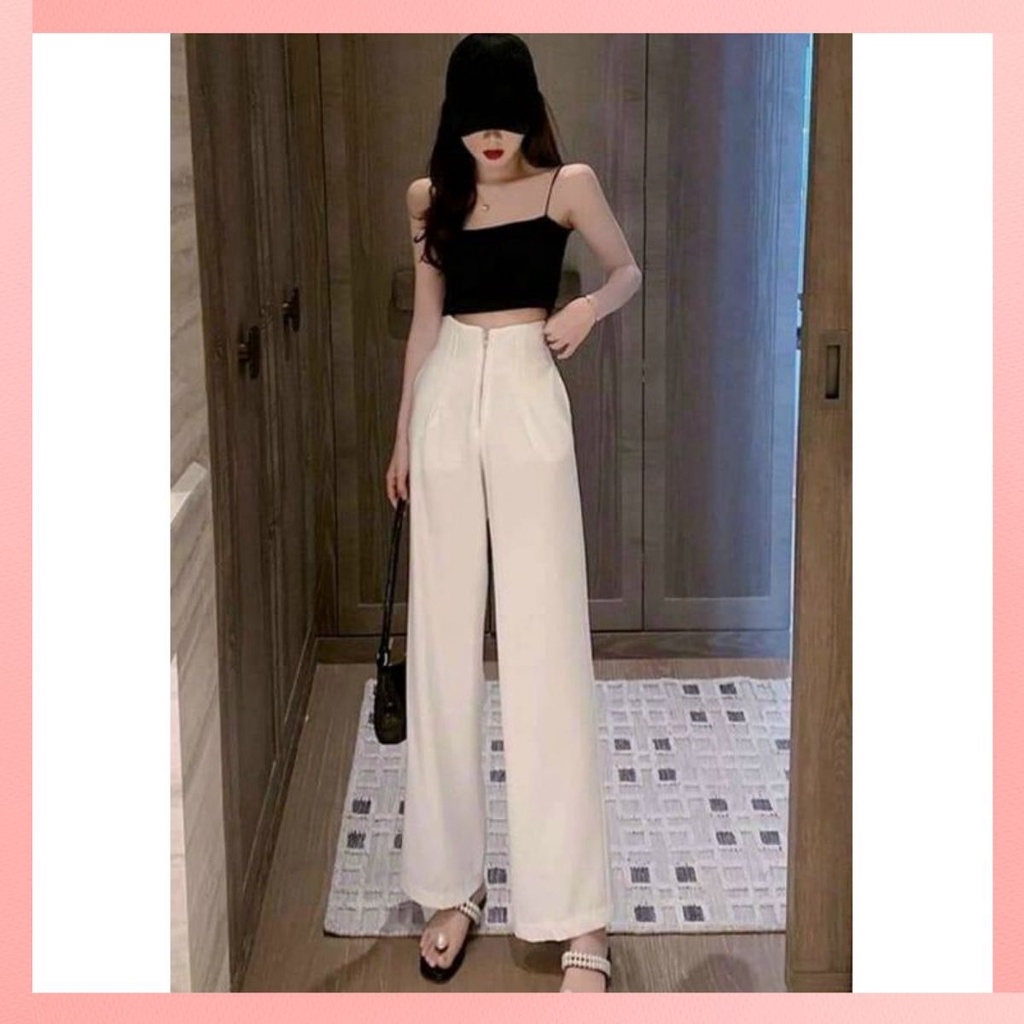 ❣ Quần ống suông cạp gen bụng khóa trước