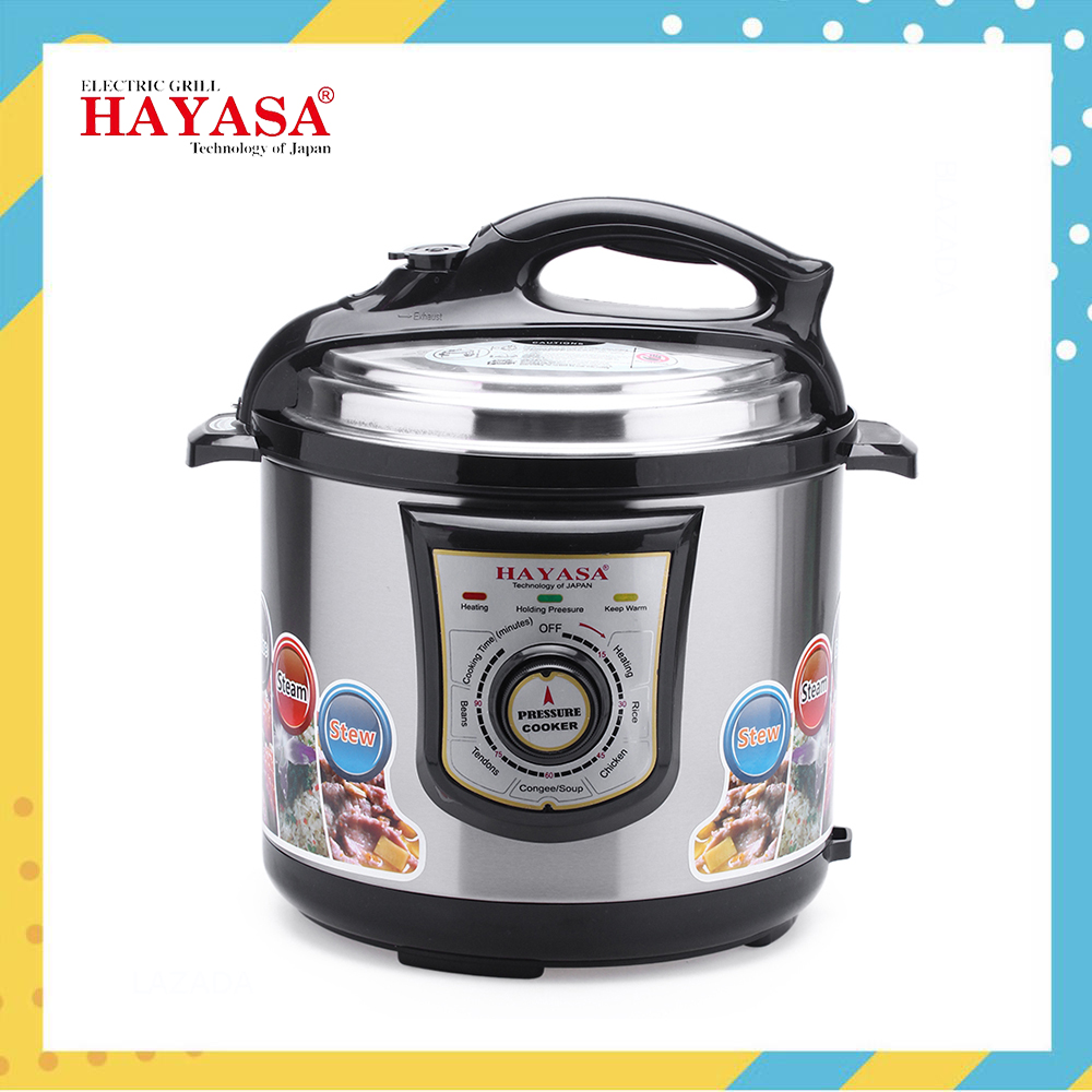 Nồi Áp Suất Điện 2 Tầng Đa Năng Hayasa Ha-168i (Inox) Công Suất 1000W Dung Tích 6 Lít