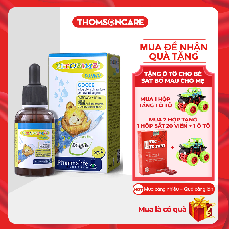 Sonno Bimbi - có tem tích điểm, hỗ trợ giúp bé ngủ ngon - nhập khẩu từ Ý, giảm mất ngủ, quấy khóc đêm Lọ 30 ml dạng nhỏ giọt tiện lợi