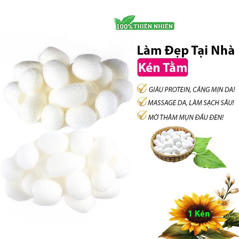 Set 5 chiếc kén tằm tự nhiên massage da mặt sáng mịn