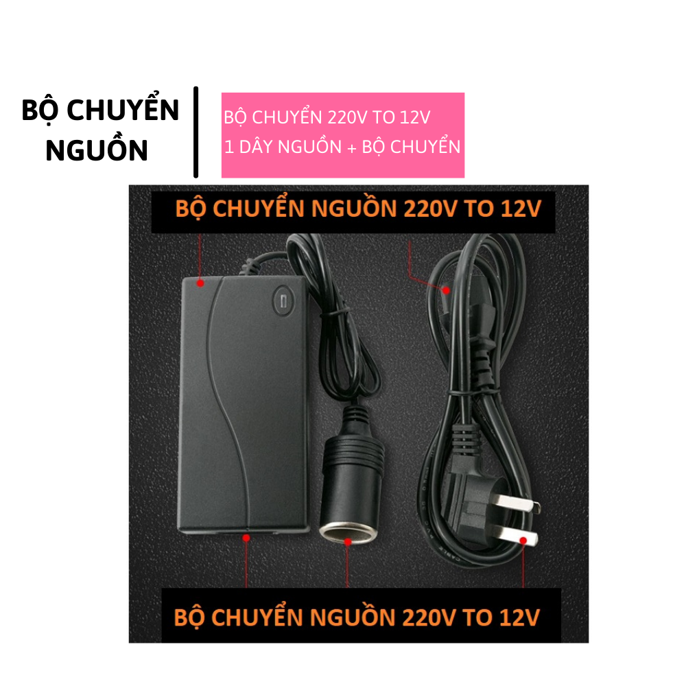 Bộ chuyển đổi nguồn 220v sang 12v ; bộ chuyển đổi nguồn điện cao cấp 220v - 12v 120w đầu cắm ô tô cz60w