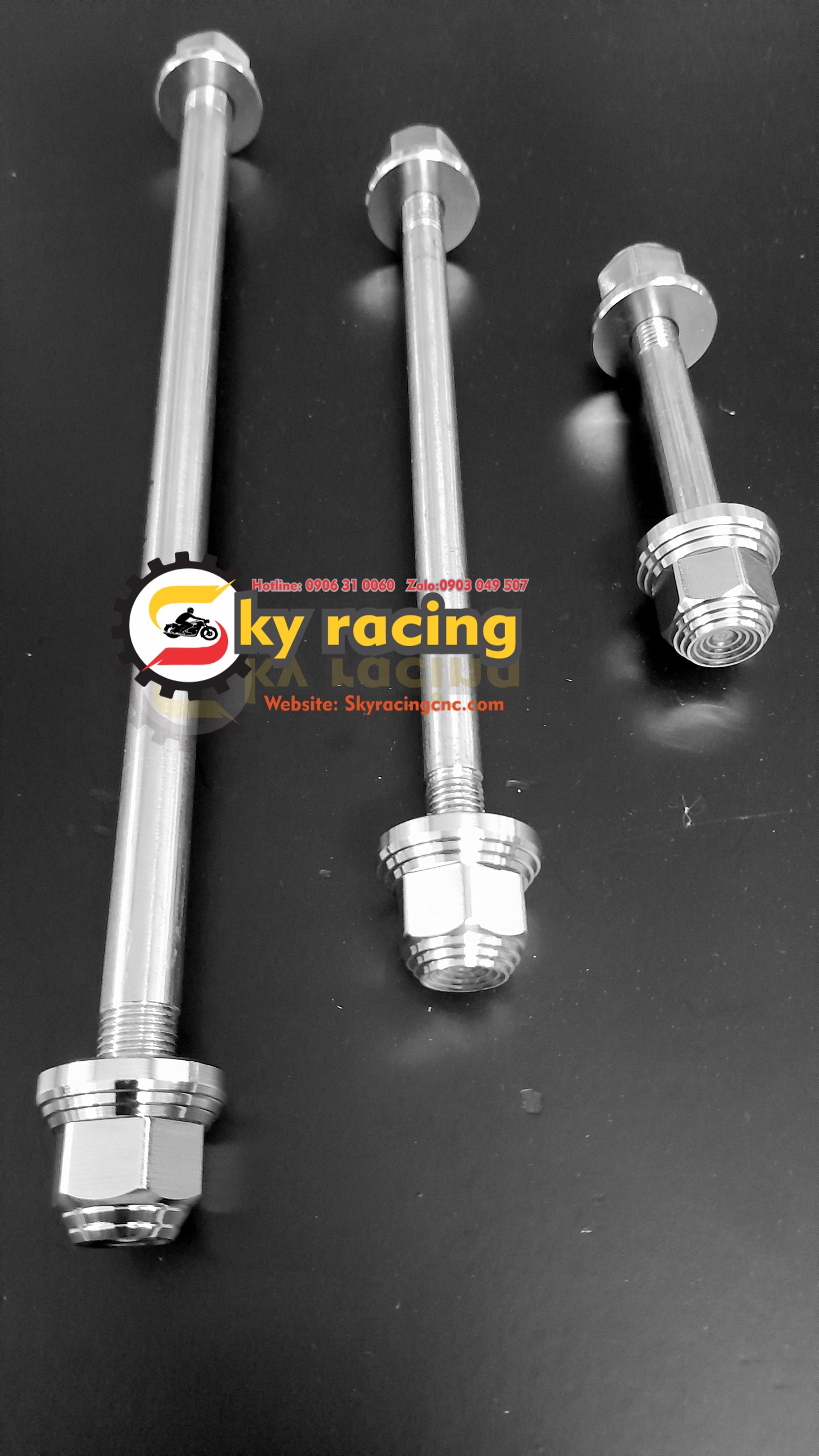 Bộ cốt trước sau và cốt phuộc kèm 6 con tán bít đầu inox 304 cnc thái gắn cho xe ex10, ex11