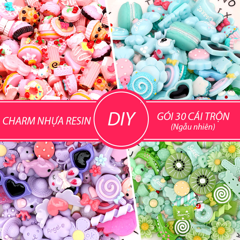 SET Charm 30 cái Fuku trộn ngẫu nhiên Trang trí Ốp resin - Gấu Trúc Phụ kiện