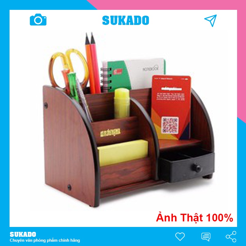 Hộp cắm bút để bàn gỗ Xukiva 6051 - Thiết Kế Sang Trọng giúp thuận tiện trong việc lưu trữ SUKADO