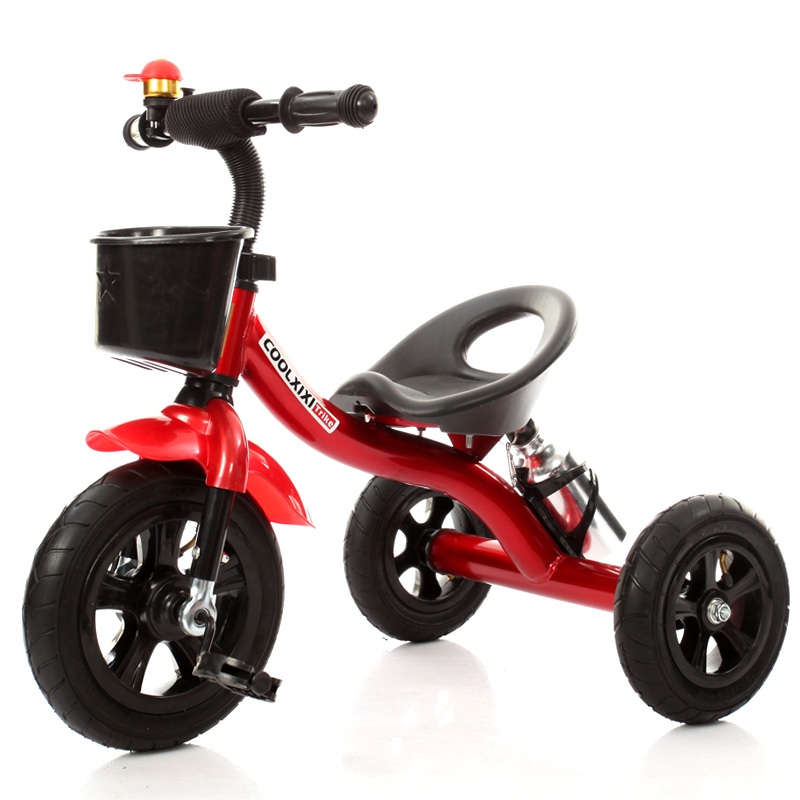 Xe đạp ba bánh trẻ em Jinbao-618 có bình nước và giỏ, xe vận động cho bé 1-7 tuổi (Đỏ, Xanh Dương, Cam)