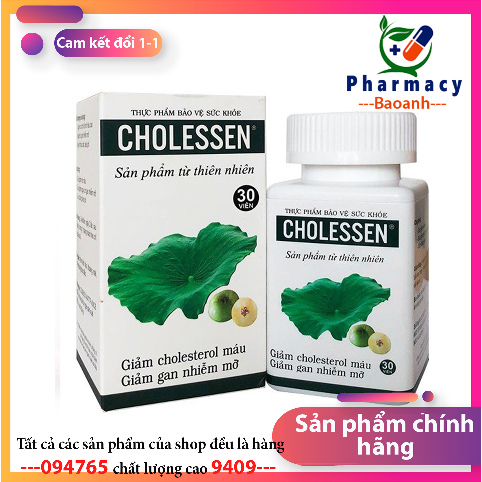 Viên Hạ mỡ máu cholessen [ CHÍNH HÃNG] Giảm cholesterol máu, Hạ Mỡ Máu, Giảm Gan Nhiễm Mỡ, kiểm soát béo phì - Hàng chính hãng - Đánh giá 5 sao - chất lương cao