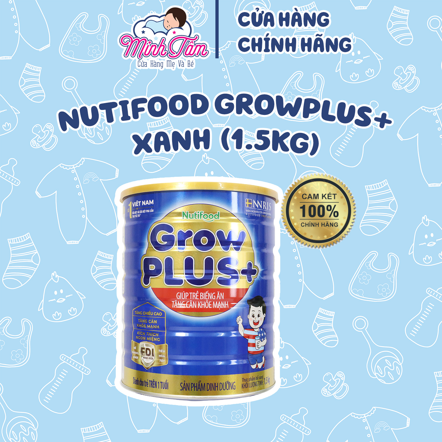 Sữa bột Nutifood GrowPLUS+ Xanh 1.5kg