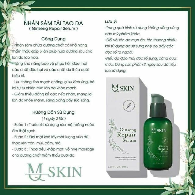 Tinh chất nhân sâm tái tạo da mq.skin