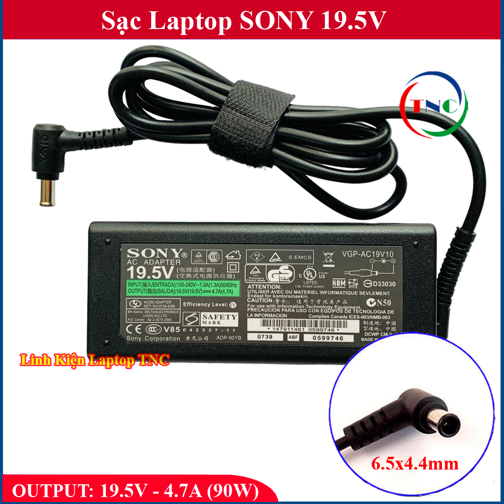 Sạc laptop sony 19.5v - 4.7a chân 6.5x4.4mm