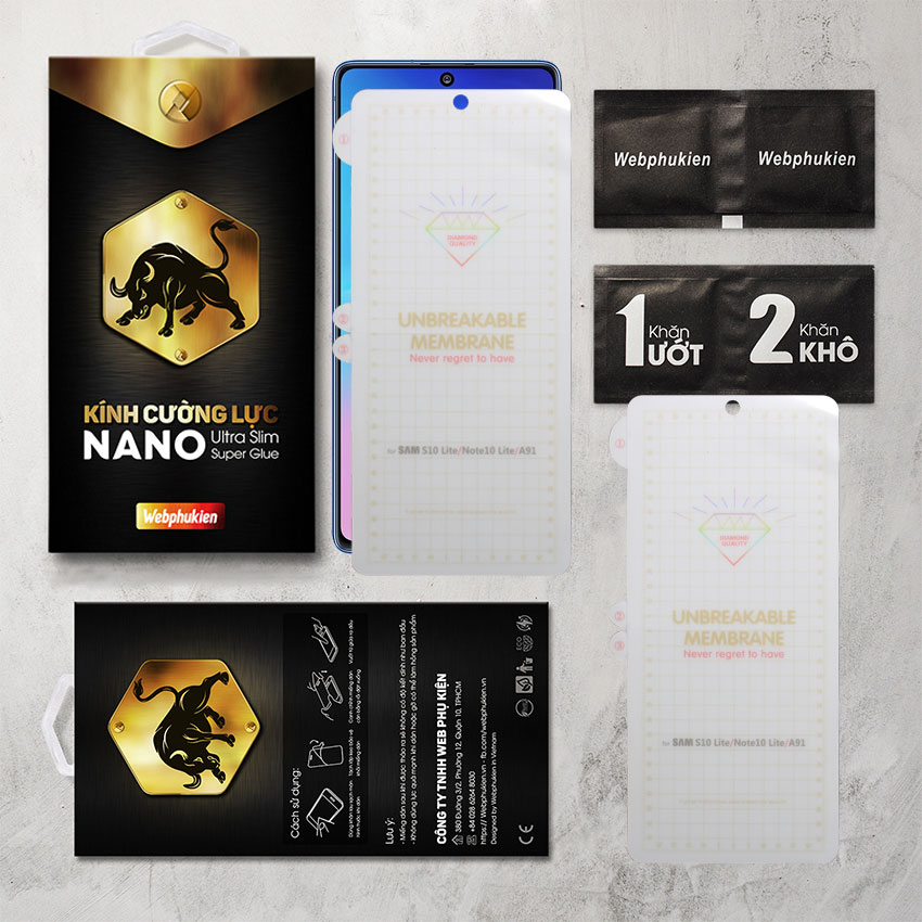 Miếng dán dẻo PPF cho Samsung Galaxy S10 Lite Full Webphukien trong suốt - Mặt trước