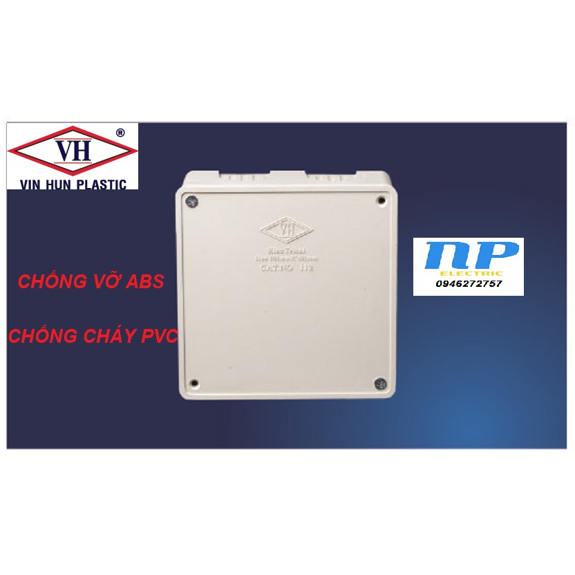 Hộp vuông kỹ thuật 12x12x5 vĩnh hưng - hộp điện âm