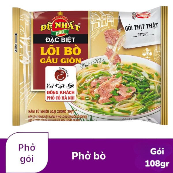 Cb 8 gói phở đệ nhất lõi bò gầu giòn 108gr c