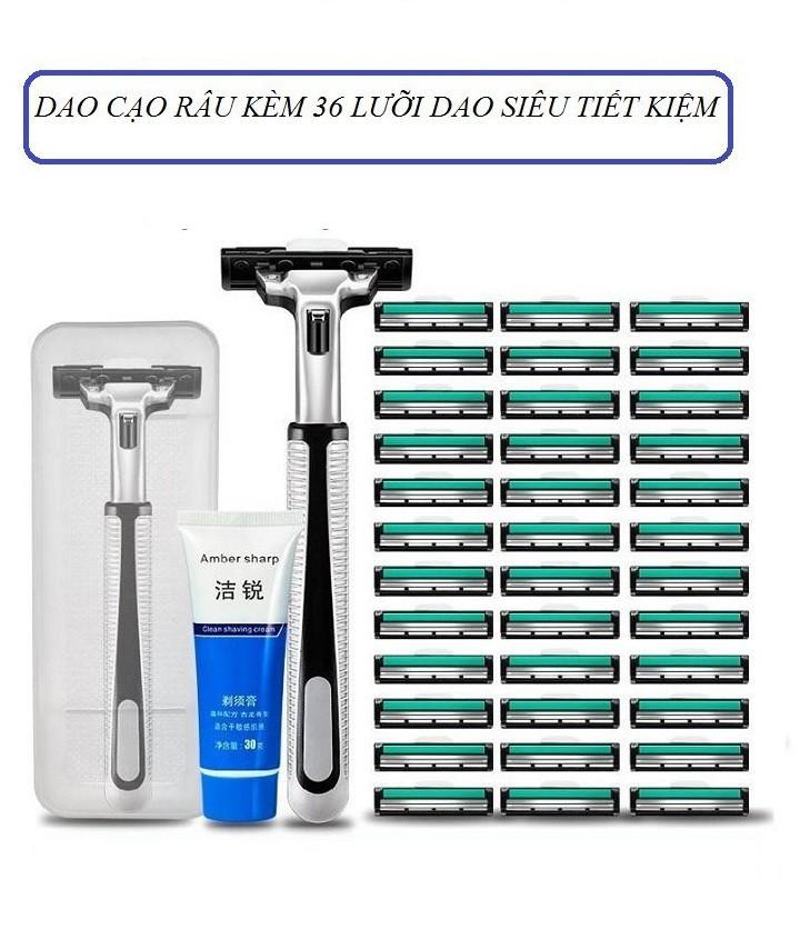 Sét dao cạo râu tặng kèm tuýp kem và 36 lưỡi dao cạo, sét dao cạo râu kèm 36 lưỡi dao kép,sét dao cạo râu giá rẻ, dao cạo râu, bộ dao cạo râu, combo dao cạo râu, dao cạo râu cho nam, dao cạo râu đa năng.