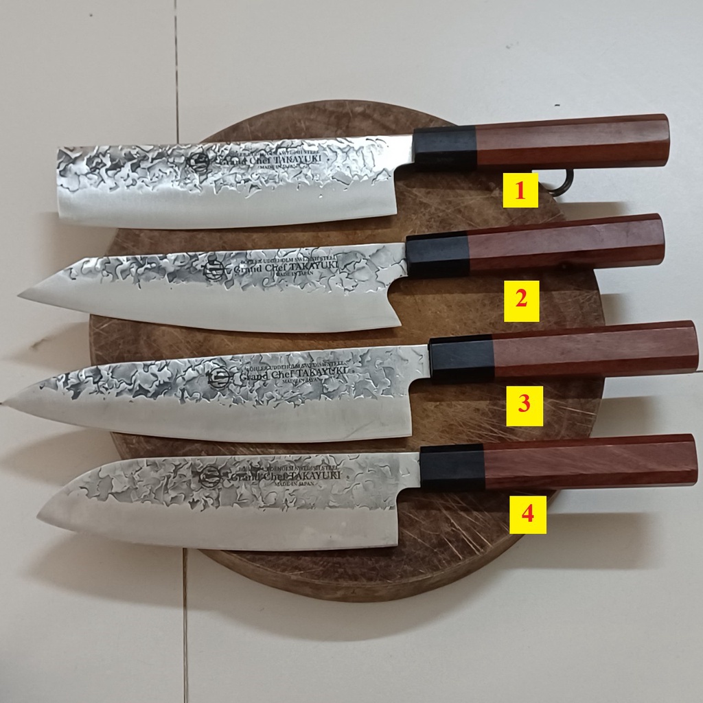 Các loại dao thái, lọc, thịt, phi lê thịt cá sắc bén. dao nhật bãi