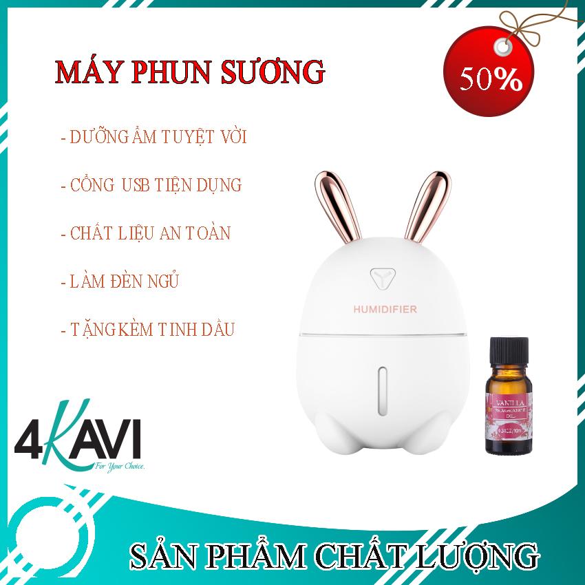 Máy Xông Tinh Dầu Mini,Máy Tạo Ẩm Mini,Đèn Xông Tinh Dầu,Máy Khuếch Tán Tinh Dầu Rubbit. Bảo Hành 6 tháng Uy tín bởi 4KAVI