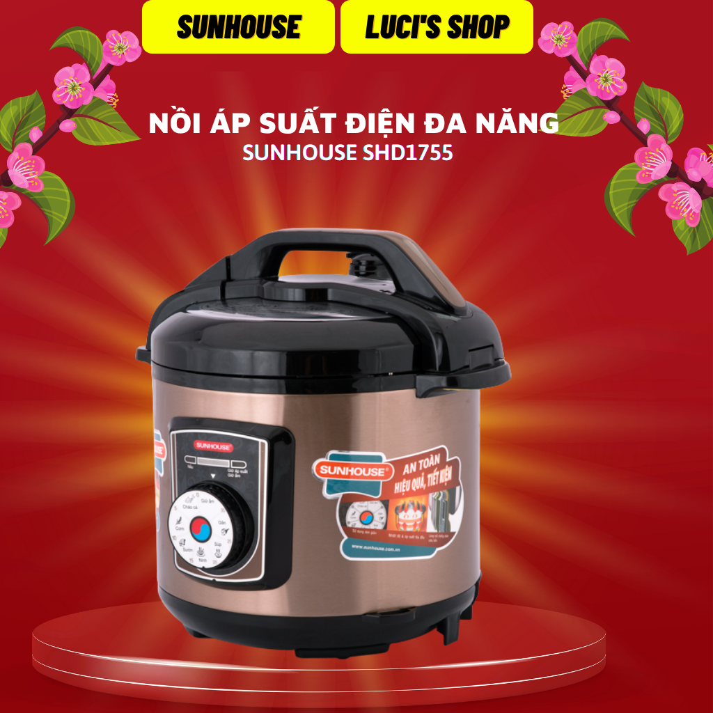 Nồi áp suất điện đa năng sunhouse shd1755 900w - hàng chính hãng