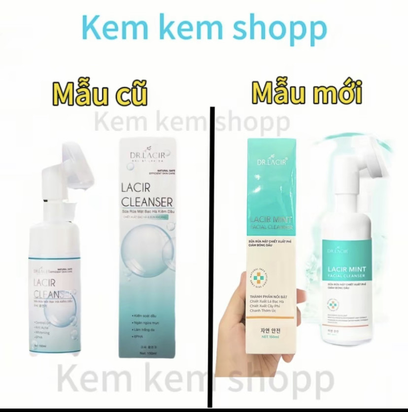 Sữa Rửa Mặt Drlacir Bạc Hà Kiềm Dầu Ngừa Mụn Trắng Da Lamer care-dr.Lacir