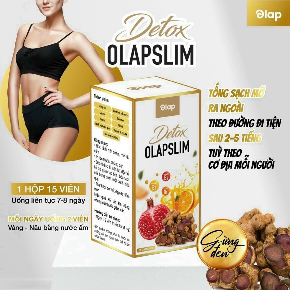 Detox Olapslim xổ mỡ siết eo thải độc - hỗ trợ giảm cân giữ dáng