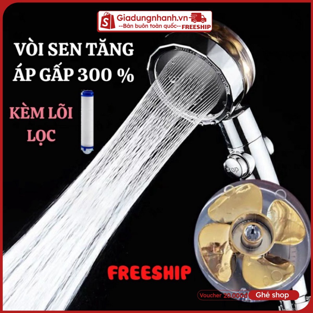 Vòi hoa sen, bộ sen tăng áp cao cấp không gỉ kèm dây siêu bền