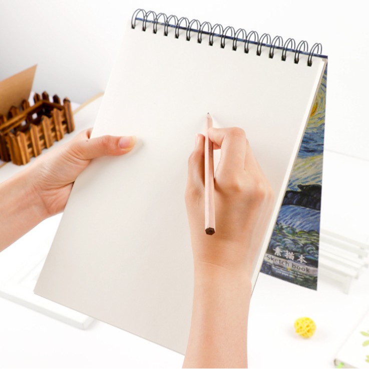 Sổ vẽ phác họa sketchbook van gogh, a4, 50 tờ