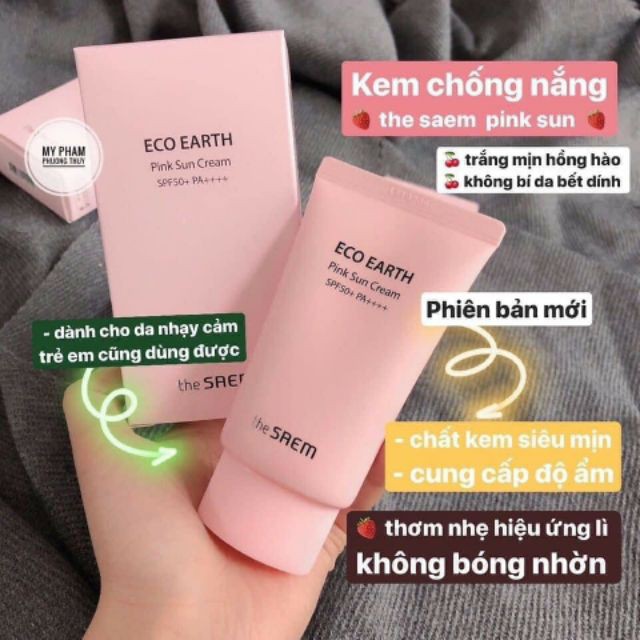 Kem chống nắng the seam eco earth power spf50+++ mẫu mới