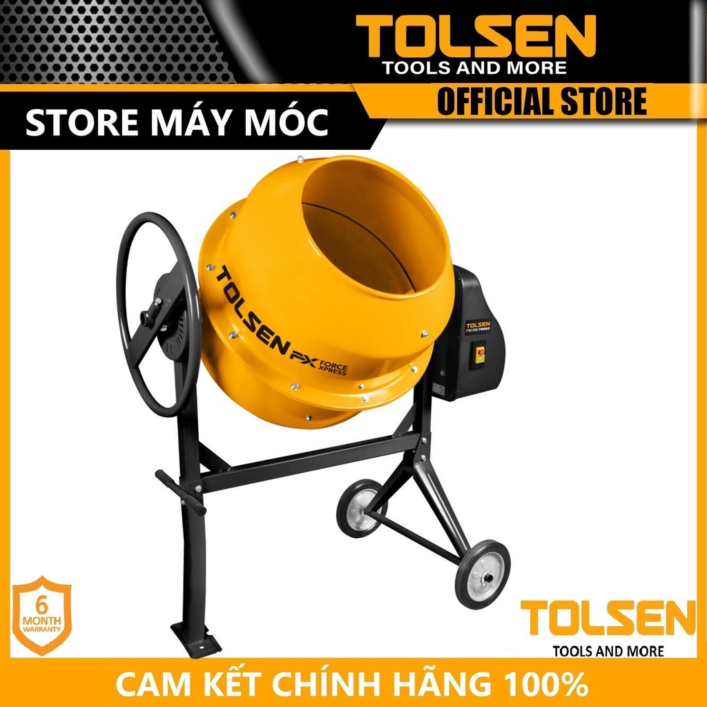 MÁY TRỘN BÊ TÔNG 140L TOLSEN 79958 -HÀNG CHÍNH HÃNG