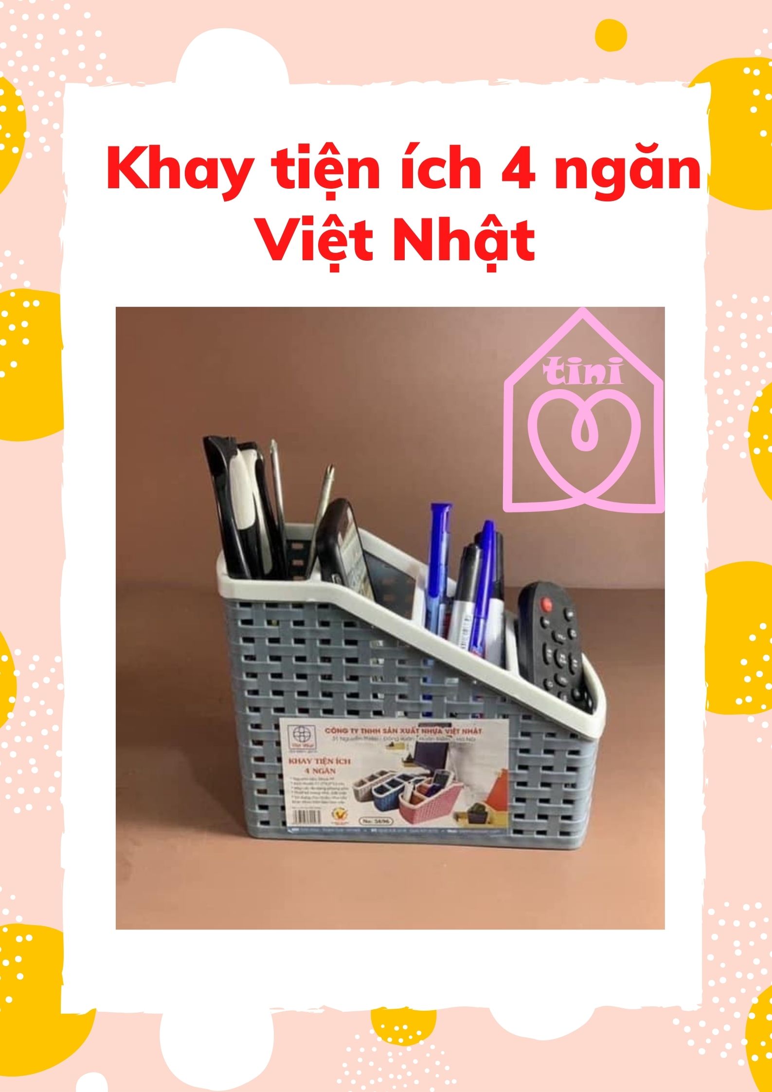 [HCM][MẪU MỚI] KHAY TIỆN ÍCH 4 NGĂN VIỆT NHẬT 5696 Hàng Việt Nam Chất Lượng Cao, Kệ nhựa 4 ngăn đựng bút viêt, vật dụng văn phòng phẩm siêu cute, khay 4 ngăn đa năng đựng mỹ phẩm bút điều khiển điện thoại, khay nhựa cao cấp bền đẹp tiện dụng màu sắc thanh