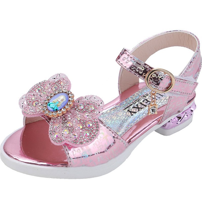 Các Mẫu Giầy cao gót cho bé gái, Giầy quai hậu cho bé, Giầy Sandanl bé gái Elsa đính nơ siêu xinh - Dép xăng đan cho trẻ em từ 3 tuổi đến 10 tuổi