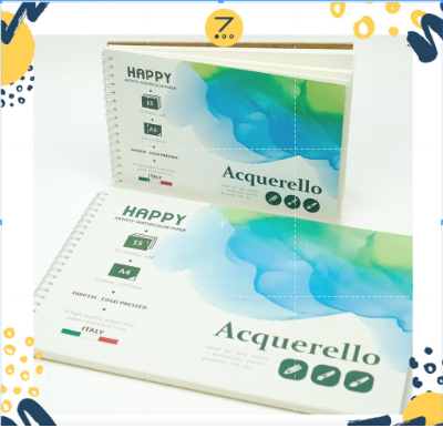 Sổ màu nước lò xo happy acquerello 300 gsm