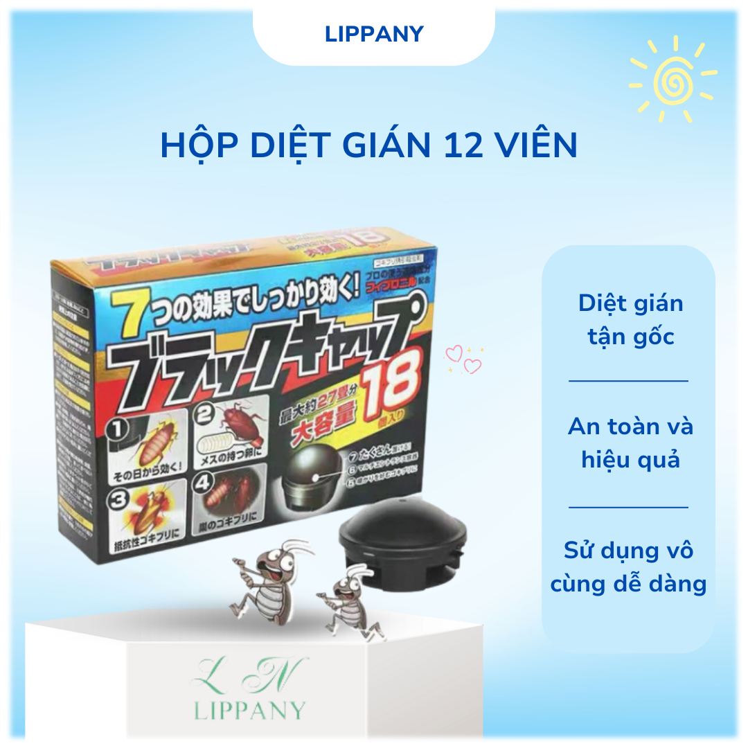 Thuốc diệt gián 1 Hộp 12 viên - Sản xuất tại Nhật Bản, Thuốc diệt gián sinh học, thuốc diệt gián tận gốc