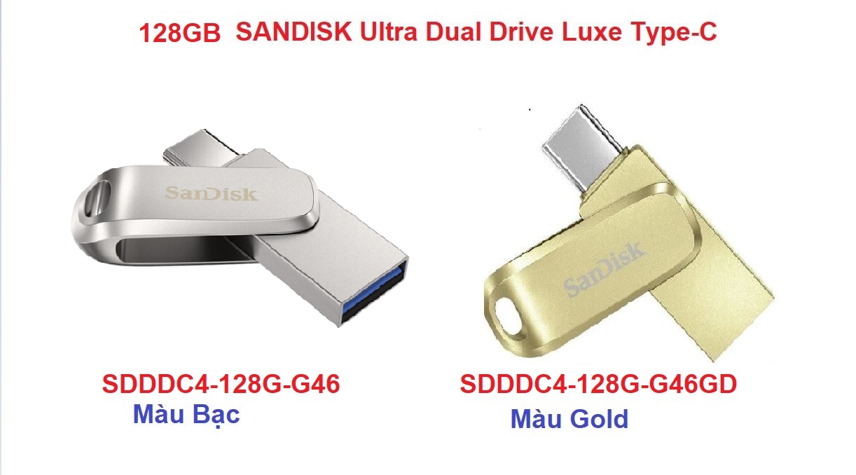 USB 3.1 OTG 128GB SANDISK Ultra Dual Drive Luxe Type-C ( SDDDC4-128G-G46 , SDDDC4-128G-G46GD )