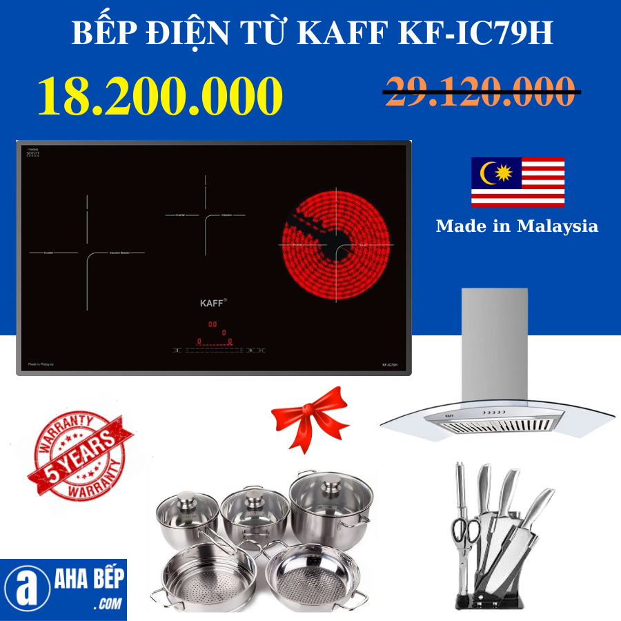 Bếp điện từ kaff kf-ic79h - hàng chính hãng