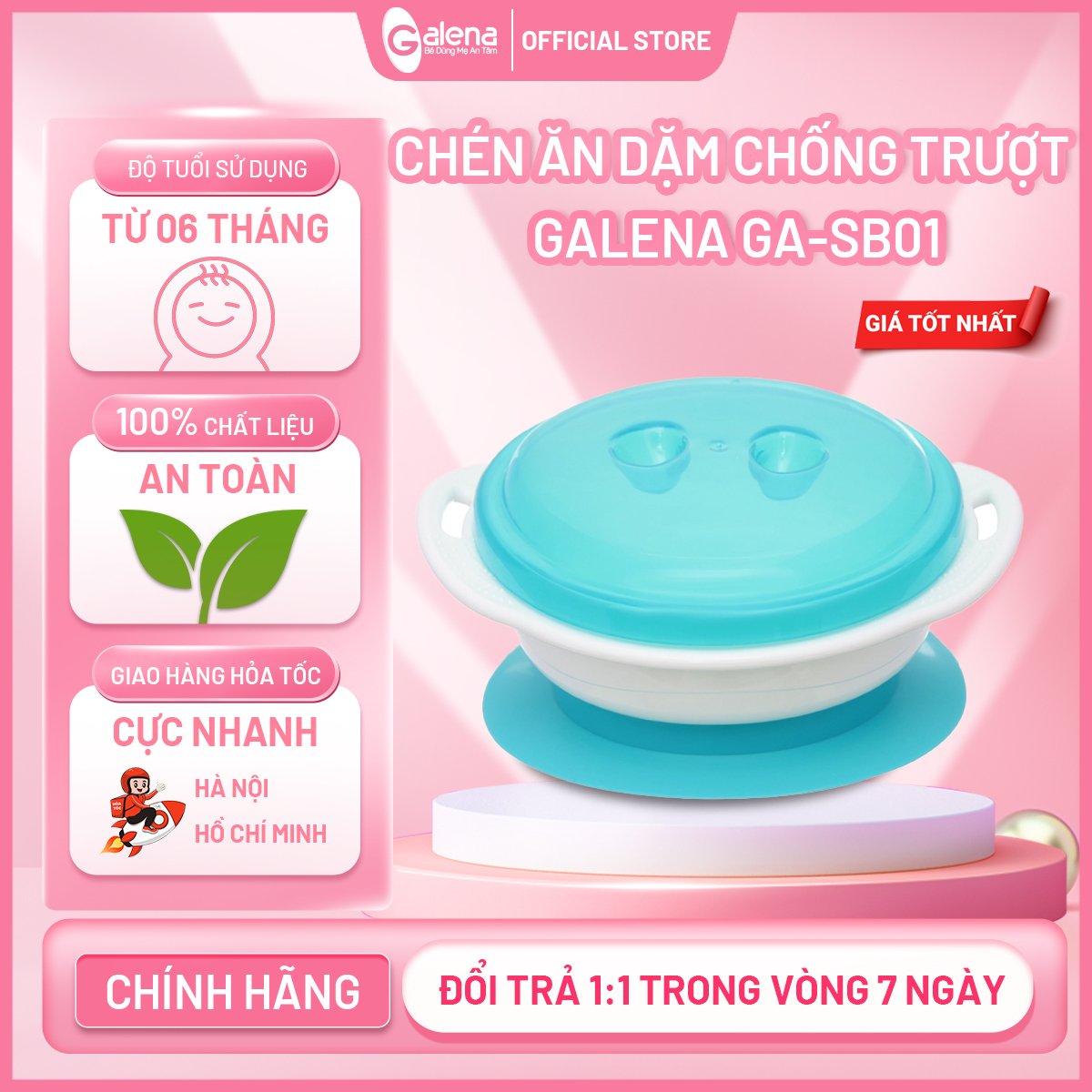 Chén ăn dặm chống trượt galena ga-sb01