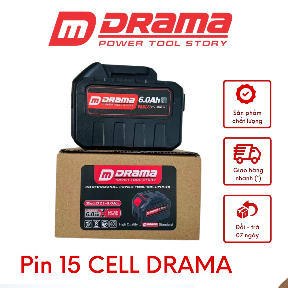 Pin 15 Cell DRAMA 21V Dung lượng cao chân pin thông dụng 6.0AH