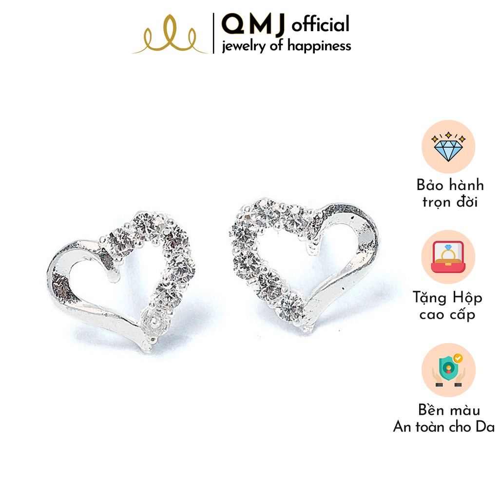 QMJ Bông tai bạc cao cấp trái tim mùa thu, dành cho những cô nàng yêu thích sự nhẹ nhàng - QKL0231