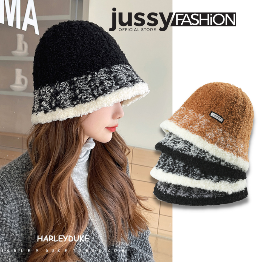 Mũ len 2 màu hàn quốc popul jussy fashion nón len loang màu chất dày mịn nhiều màu