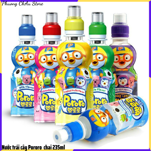 Nước uống trái cây Pororo 6 vị chai 235ml