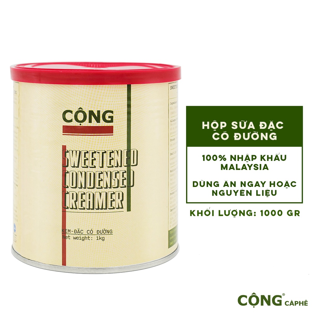 Sữa đặc có đường cộng lon 1kg cộng cà phê