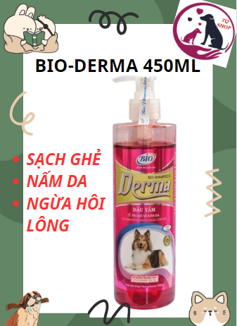 [HCM]Sữa tắm cao cấp dùng cho chó mèo bị ghẻ nấm da hôi lông. Bio- Derma 450ml. dầu gội sạch ghẻ nấm da, rụng lông